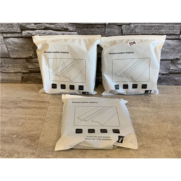 Lot of 3 Window Weather Stripping Foam Seal Window Insulation Black