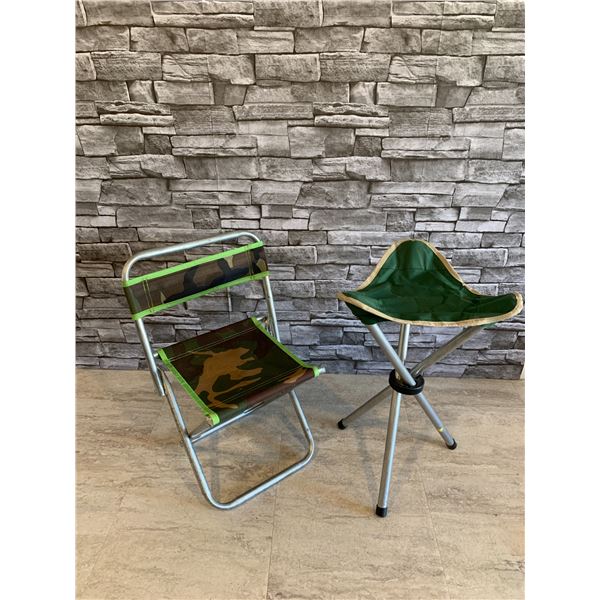 Lot of 2 Foldable Fishing/Camping Chairs