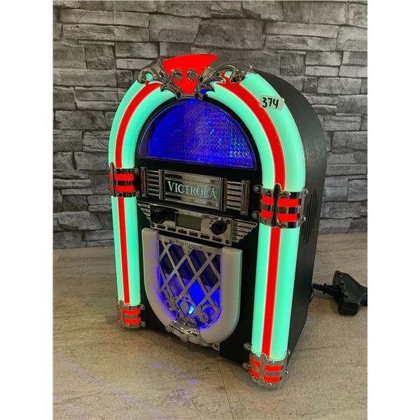 Victrola Juke Box Style Bluetooth  Radio Works CD - Untested