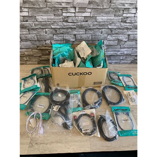 Box of Assorted Cords And Cables