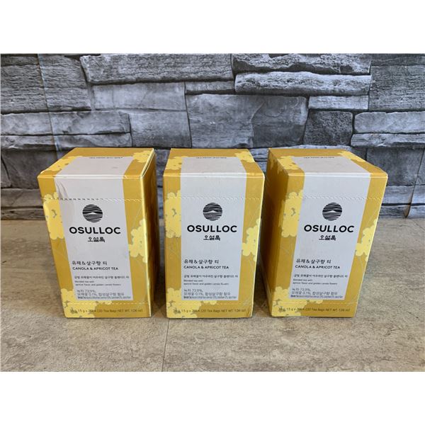 Lot of 3 Osulloc Canola & Apricot Tea 20 Tea Bags Per Pack