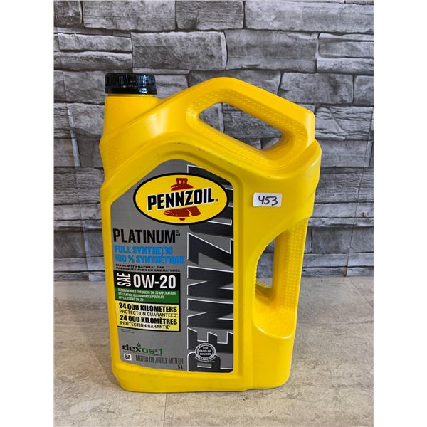 5L Jug of Pennzoil Platinum Full Synthetic SAE - 0W-20 Dexos 1 Oil
