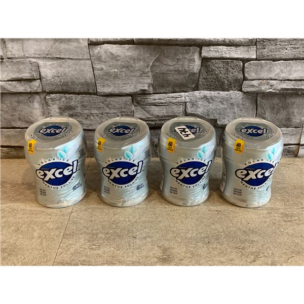 Lot of 4 Packs of Excel Polar Ice Gum - 60 Pieces x 4