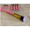 Image 2 : 10 PCS Gold & Pink Makeup Brush Set