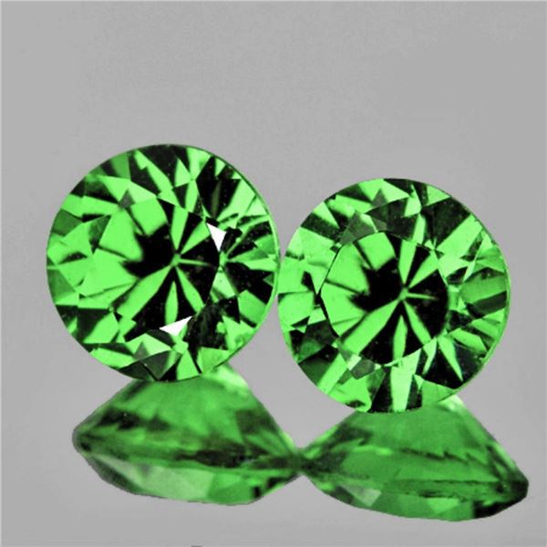Natural Chrome Green Tsavorite Garnet Pair (Flawless-VVS)