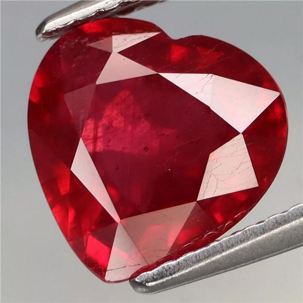 Natural Mozambique Red Ruby Heart 2.17 Cts