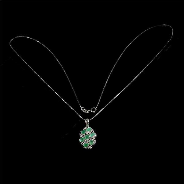 Natural Emerald & Black Spinel Necklace