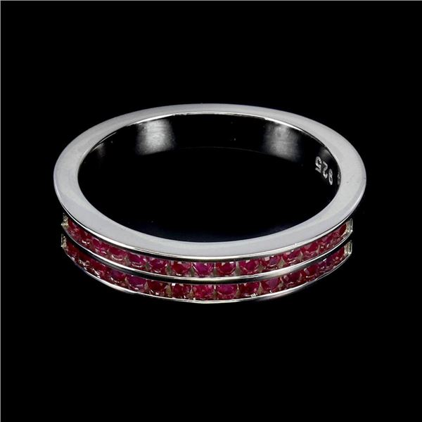 Natural Round Red Burma Ruby Ring