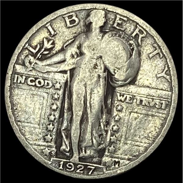 1927-S Silver Standing Liberty Quarter  LIGHTLY CIRCULATED