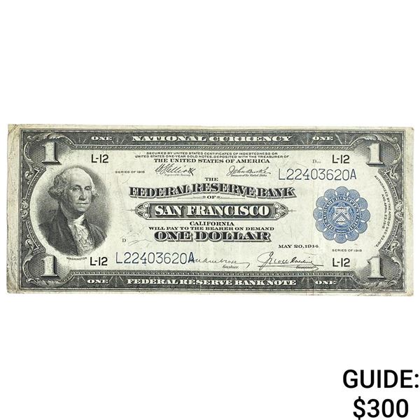 1914 $1 Federal Reserve Large Note Series of 1918