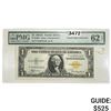 Image 1 : 1935A $1 Silver Certificate Gold Seal PMG UNC 62