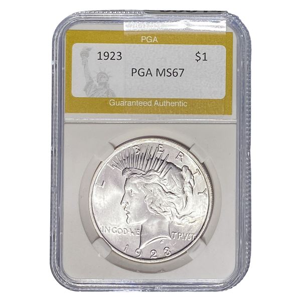 1923 Silver Peace Dollar PGA MS67