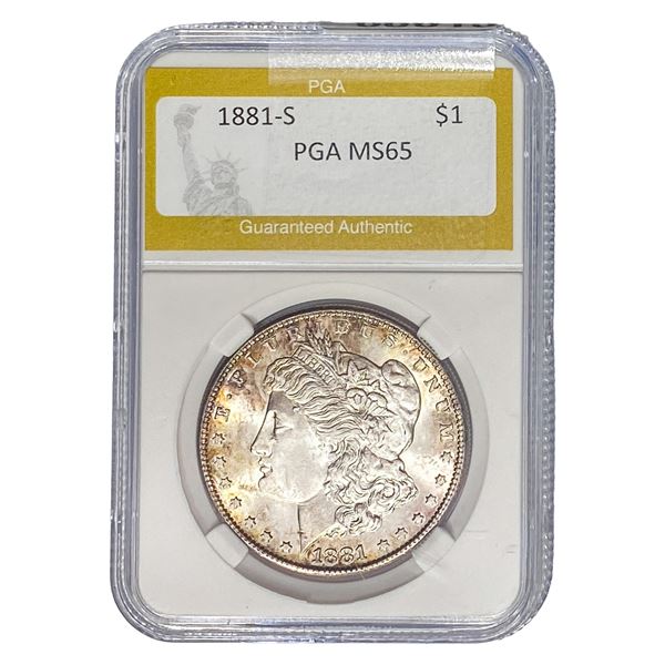 1881-S Morgan Silver Dollar PGA MS65