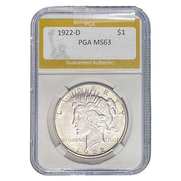 1922-D Morgan Silver Dollar PGA MS63