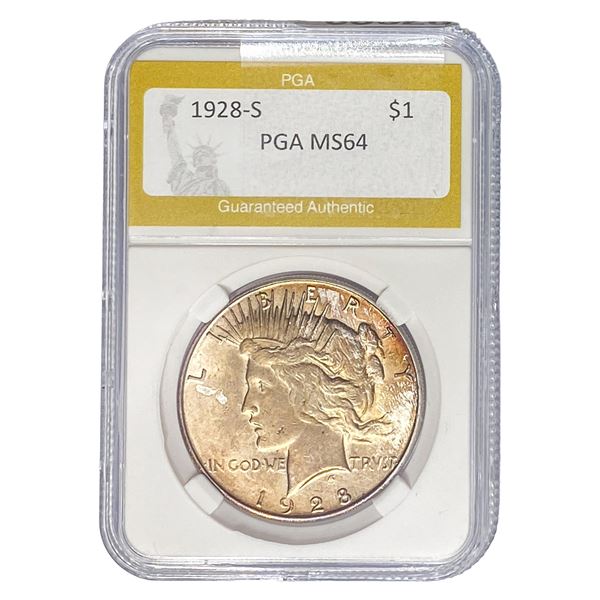 1928-S Morgan Silver Dollar PGA MS64
