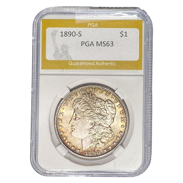 1890-S Morgan Silver Dollar PGA MS63