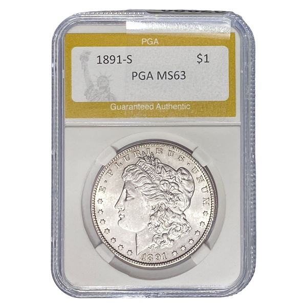 1891-S Morgan Silver Dollar PGA MS63