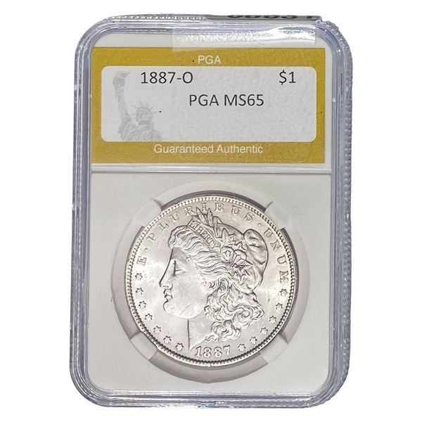 1887-O Morgan Silver Dollar PGA MS65