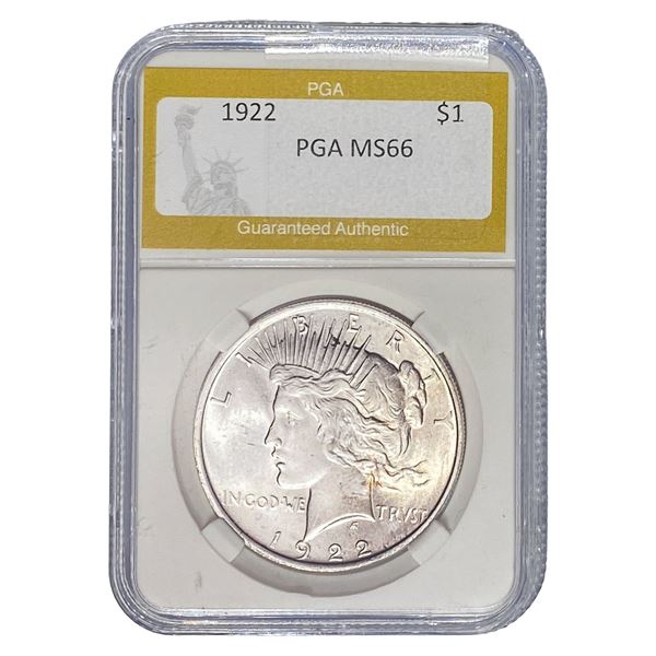 1922 Silver Peace Dollar PGA MS66