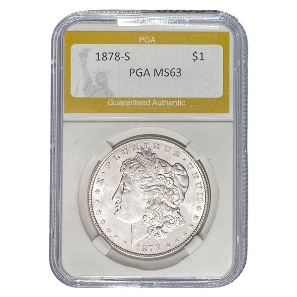 1878-S Morgan Silver Dollar PGA MS63