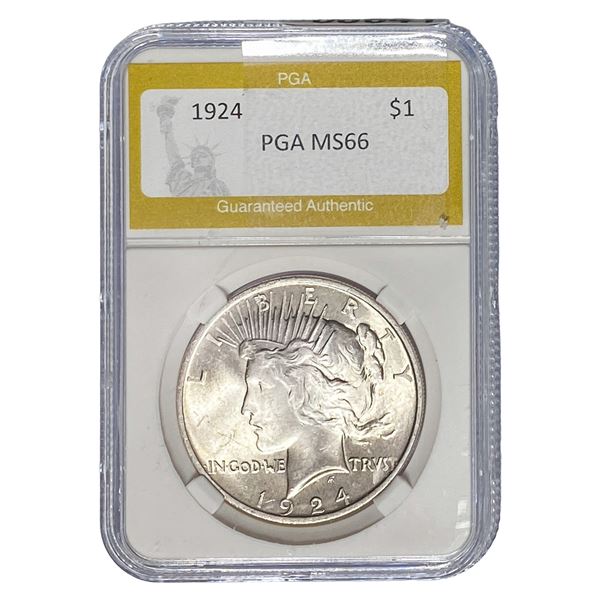 1924 Silver Peace Dollar PGA MS66