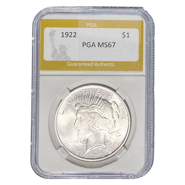 1922 Silver Peace Dollar PGA MS67