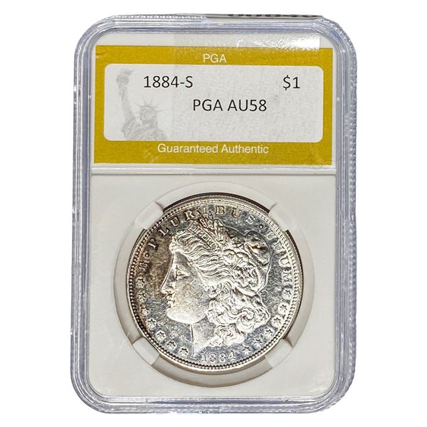 1884-S Morgan Silver Dollar PGA AU58