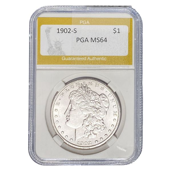 1902-S Morgan Silver Dollar PGA MS64