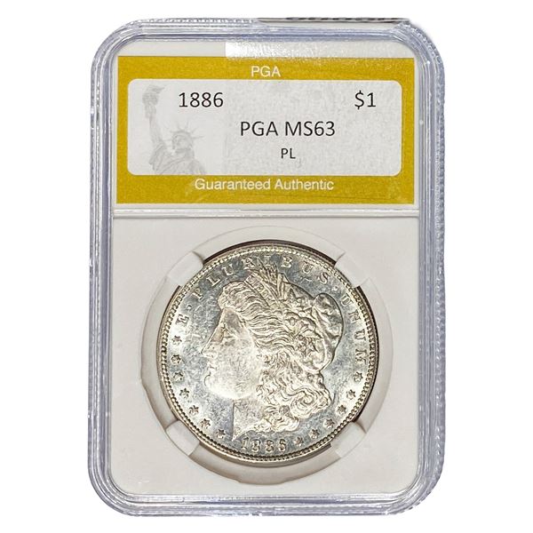 1886 Morgan Silver Dollar PGA MS63 PL