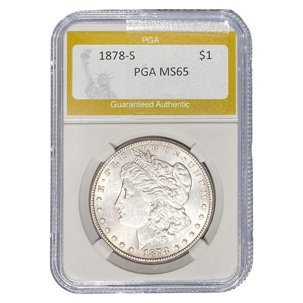 1878-S Morgan Silver Dollar PGA MS65
