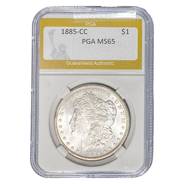 1885-CC Morgan Silver Dollar PGA MS65