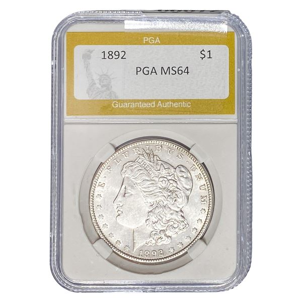 1892 Morgan Silver Dollar PGA MS64