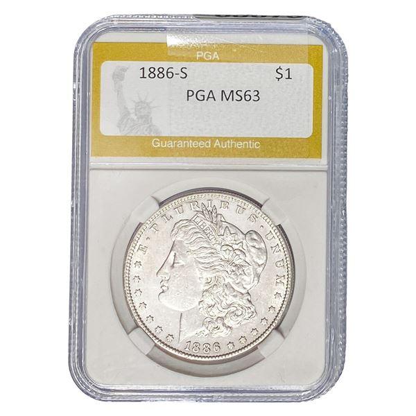 1886-S Morgan Silver Dollar PGA MS63