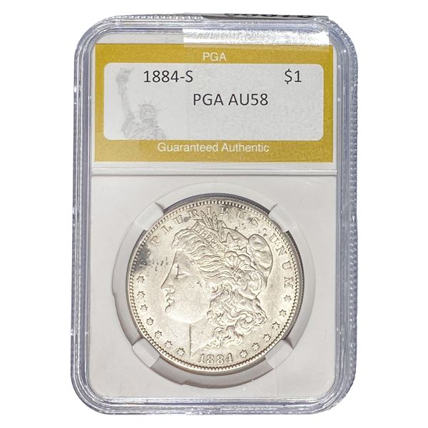 1884-S Morgan Silver Dollar PGA AU58