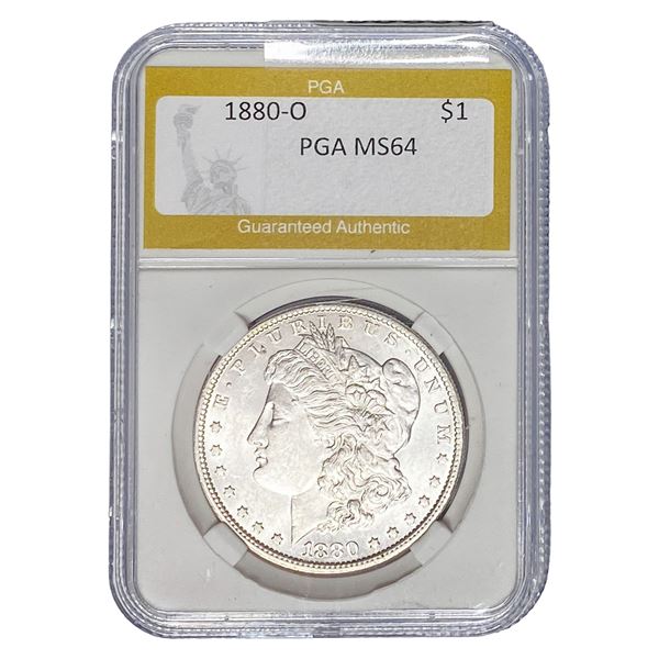 1880-O Morgan Silver Dollar PGA MS64