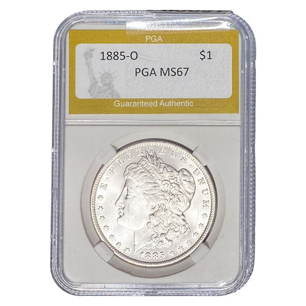 1885-O Morgan Silver Dollar PGA MS67