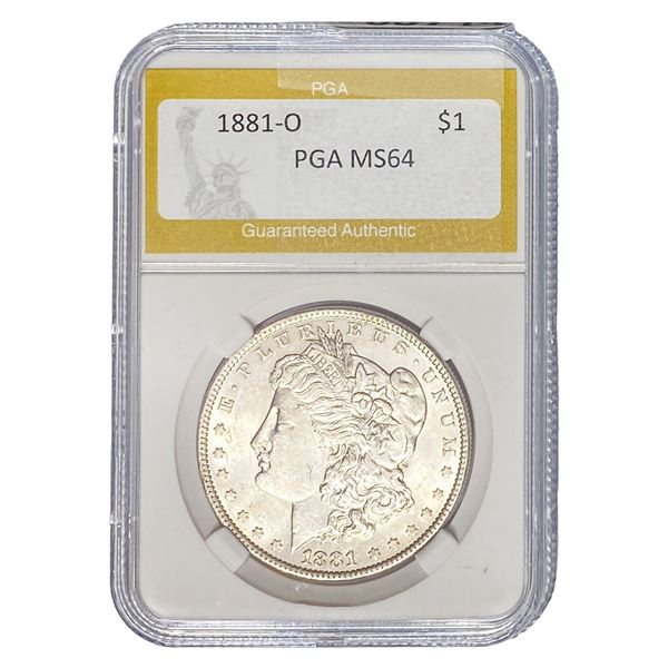 1881-O Morgan Silver Dollar PGA MS64