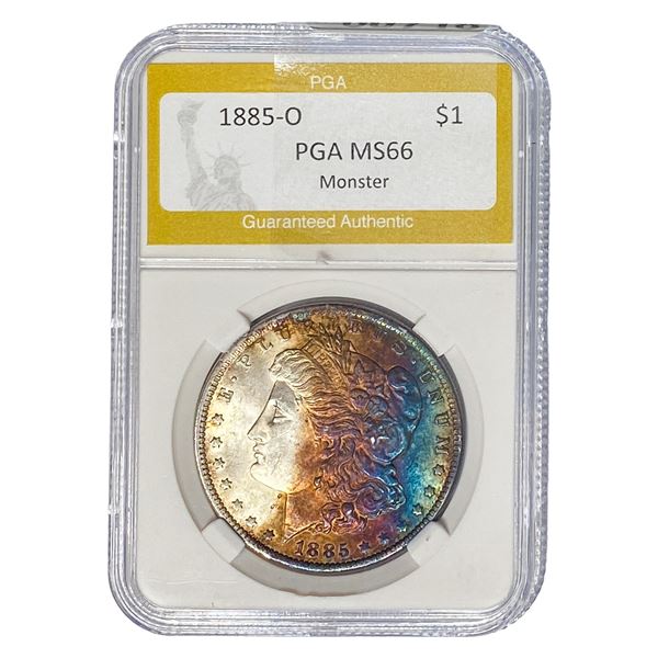 1885-O Morgan Silver Dollar PGA MS66