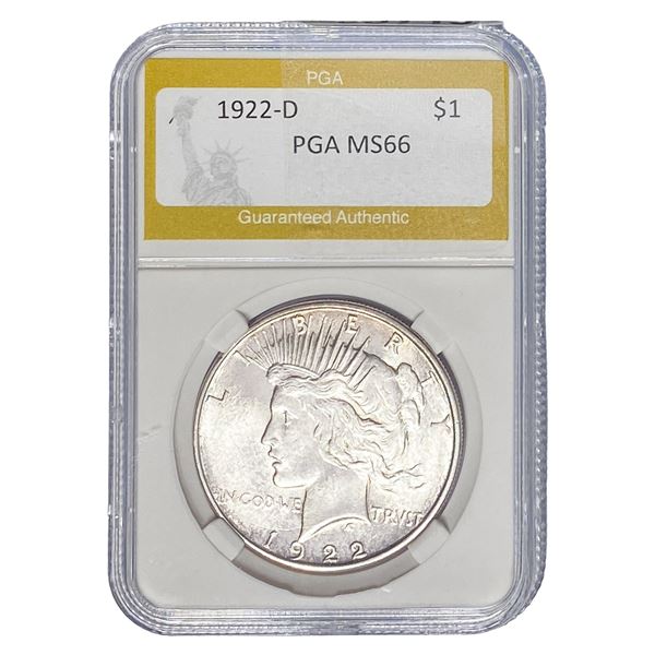 1922-D Silver Peace Dollar PGA MS66