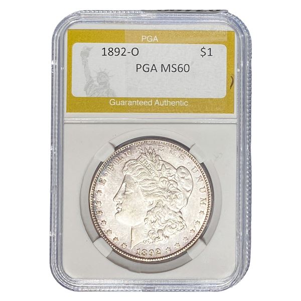 1892-O Morgan Silver Dollar PGA MS60