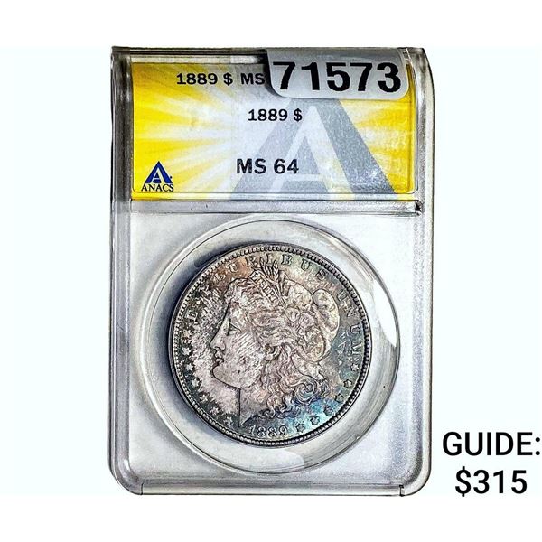 1889 Morgan Silver Dollar ANACS MS64