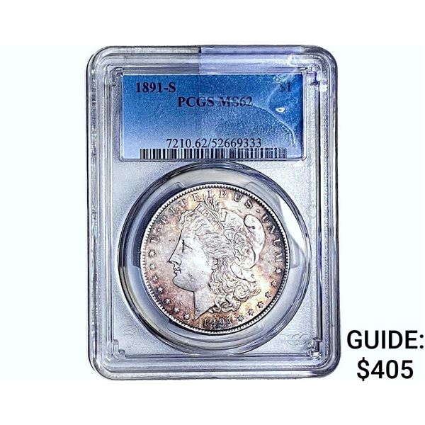 1891-S Morgan Silver Dollar PCGS MS62
