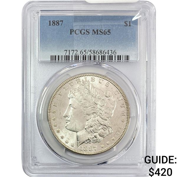 1887 Morgan Silver Dollar PCGS MS65