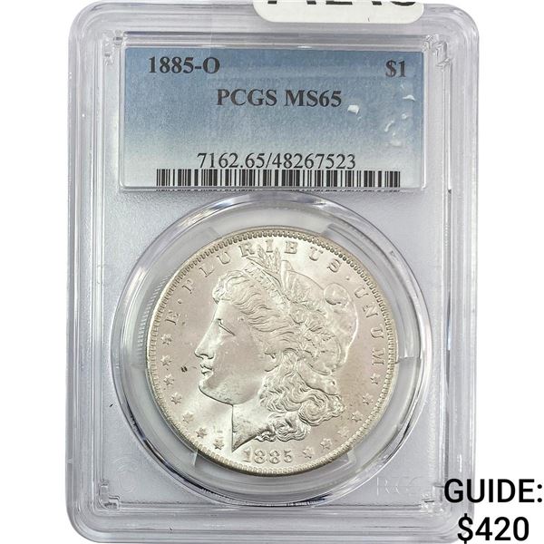 1885-O Morgan Silver Dollar PCGS MS65