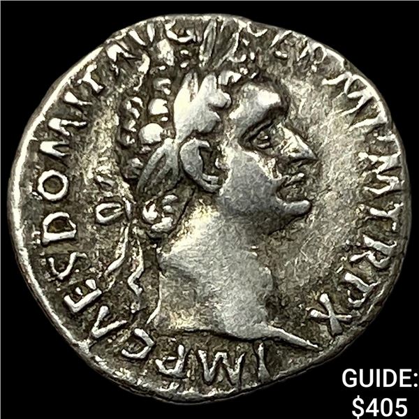 Roman Domitian 81-96 AD Silver Denarius CLOSELY UNCIRCULATED