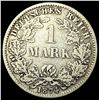 Image 2 : 1874-E Germany SIlver 1 Reichsmark NEARLY UNCIRCULATED
