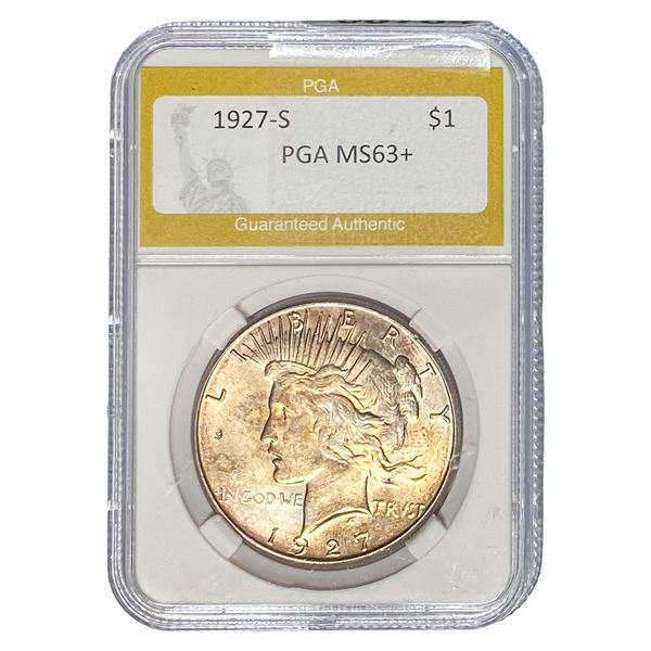1927-S Silver Peace Dollar PGA MS63+