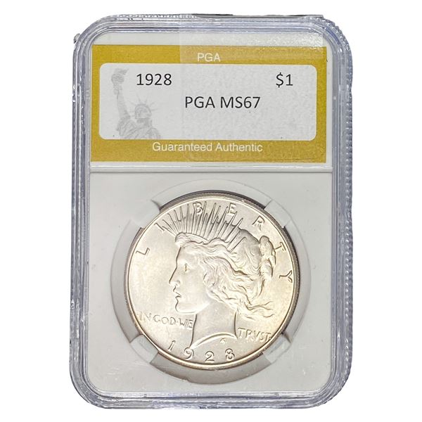 1928 Silver Peace Dollar PGA MS67
