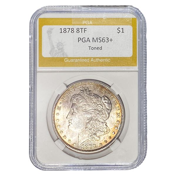 1878 8TF Morgan Silver Dollar PGA MS63+