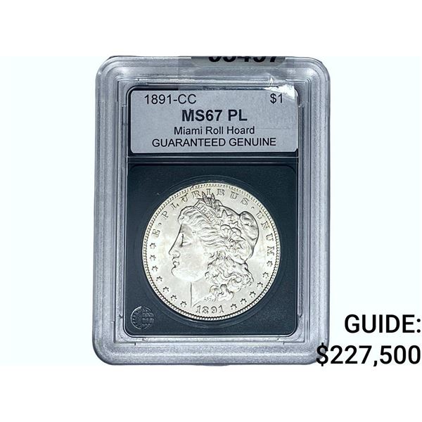 1891-CC Morgan Silver Dollar GG MS67 PL